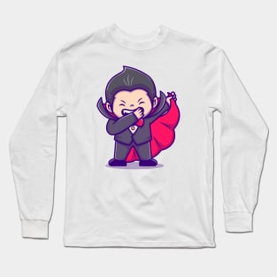 Cute Dracula Dabbing Long Sleeve T-Shirt